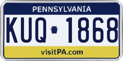 PA license plate KUQ1868