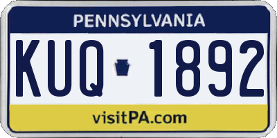 PA license plate KUQ1892