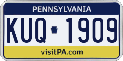 PA license plate KUQ1909