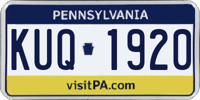 PA license plate KUQ1920