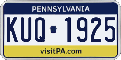 PA license plate KUQ1925