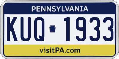 PA license plate KUQ1933