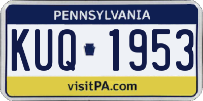 PA license plate KUQ1953