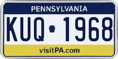 PA license plate KUQ1968