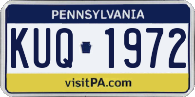 PA license plate KUQ1972