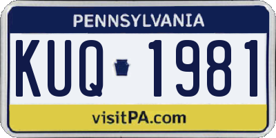 PA license plate KUQ1981