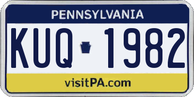 PA license plate KUQ1982