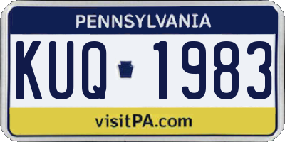PA license plate KUQ1983