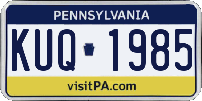 PA license plate KUQ1985