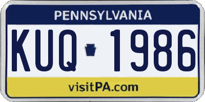 PA license plate KUQ1986