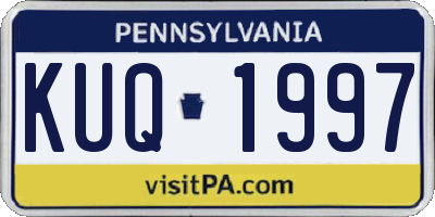 PA license plate KUQ1997