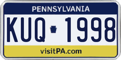 PA license plate KUQ1998