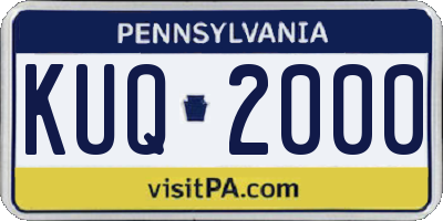 PA license plate KUQ2000