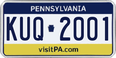 PA license plate KUQ2001