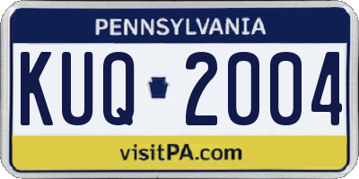 PA license plate KUQ2004