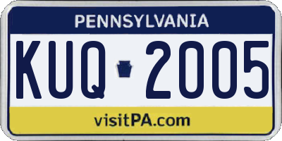PA license plate KUQ2005