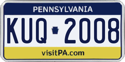 PA license plate KUQ2008