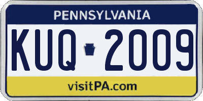 PA license plate KUQ2009
