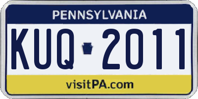 PA license plate KUQ2011