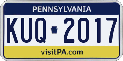 PA license plate KUQ2017