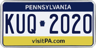 PA license plate KUQ2020