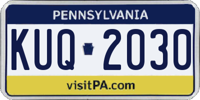 PA license plate KUQ2030