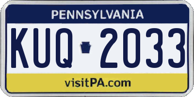 PA license plate KUQ2033