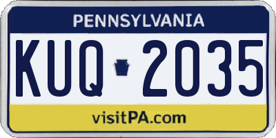 PA license plate KUQ2035