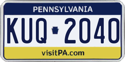 PA license plate KUQ2040