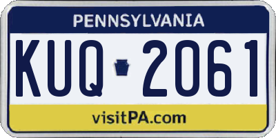 PA license plate KUQ2061