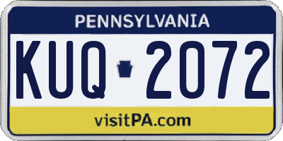 PA license plate KUQ2072