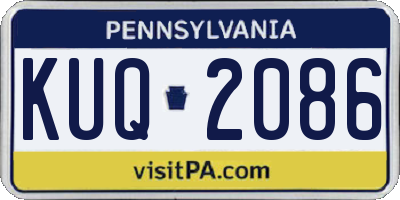 PA license plate KUQ2086