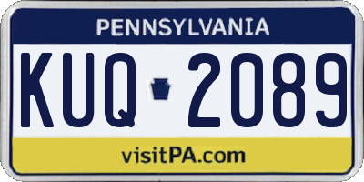 PA license plate KUQ2089
