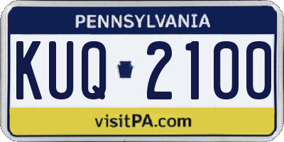 PA license plate KUQ2100