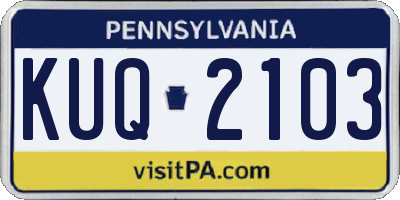 PA license plate KUQ2103
