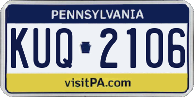 PA license plate KUQ2106