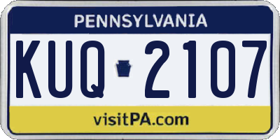 PA license plate KUQ2107