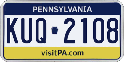 PA license plate KUQ2108