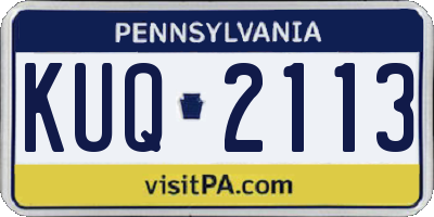 PA license plate KUQ2113