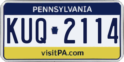 PA license plate KUQ2114