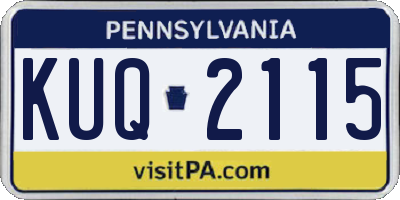 PA license plate KUQ2115