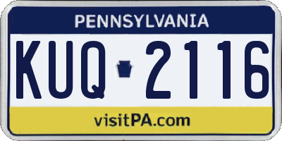PA license plate KUQ2116