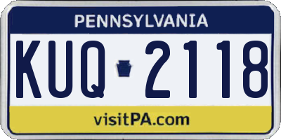 PA license plate KUQ2118