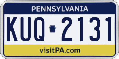PA license plate KUQ2131