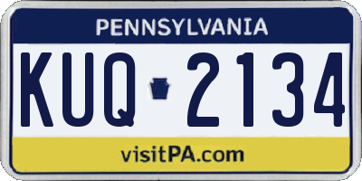 PA license plate KUQ2134
