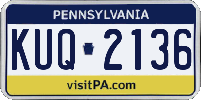 PA license plate KUQ2136