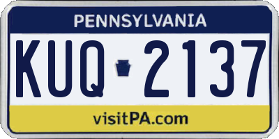 PA license plate KUQ2137