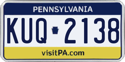 PA license plate KUQ2138
