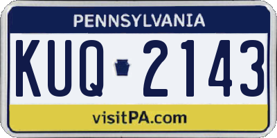 PA license plate KUQ2143