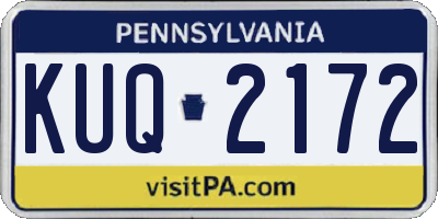 PA license plate KUQ2172